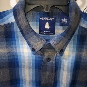 Men's Roundtree & Yorke Long Sleeve Button Up Portugese Flannel Shirt